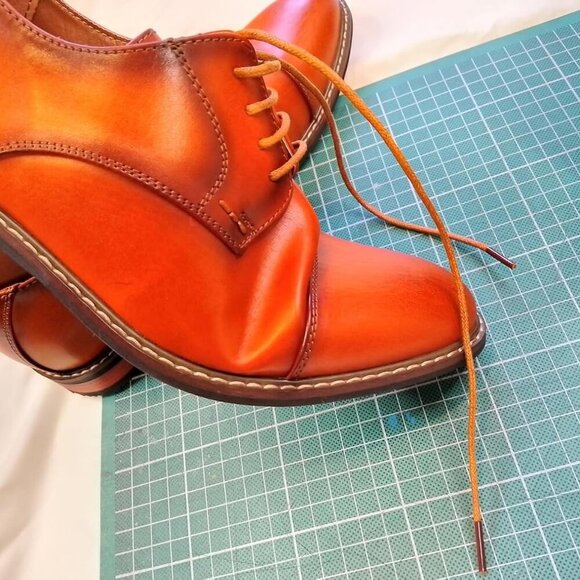 🆕Men's Polished-Brown Classic Lace-up Cushioned Cap-Toe Oxford/Derby Shoes - Picture 9 of 9